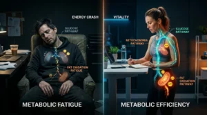 human metabolism switching between fat and carbohydrates for energy